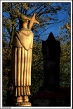 Iwanowice - drewniana rzeba przedstawiajca ksidza Augustyna Kordeckiego stojca na placu przy kociele w. Katarzyny