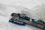 Gdynia - skuty lodem Basen Prezydenta
