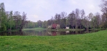 Panorama parku pszczyńskiego.