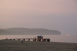 Plaża w Sopocie o zachodzie słońca