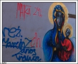 Kalisz - ciekawy obraz nieznanego autora na ścianie kaminicy narożnej ul.Chodyńskiego i Zamkowa