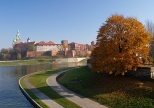 Jesienny Krakw. Wawel z Mostu Dbnickiego.
