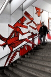 Gdańsk Wrzeszcz - galeria murali w przejściu podziemnym dworca