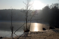 Jezioro Popek w zimowej szacie