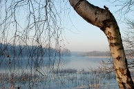 Jezioro Łąki zimą. Okolice Zbiczna